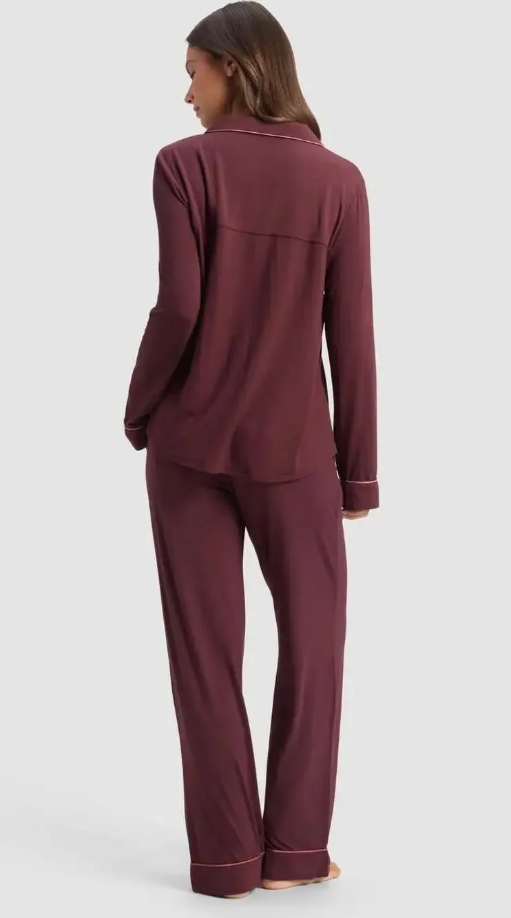 Cozy Earth Women's Bamboo Stretch-Knit Classic Pajama Set Size M - Picture 2 of 5